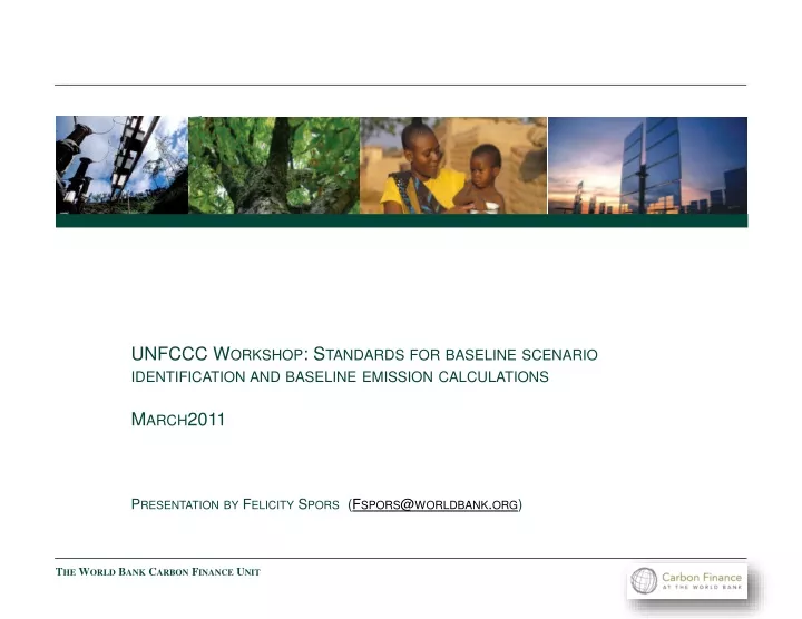 unfccc workshop standards for baseline scenario
