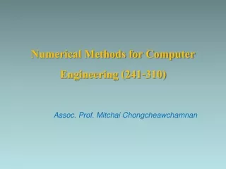 Numerical Methods for Computer Engineering (241-310)