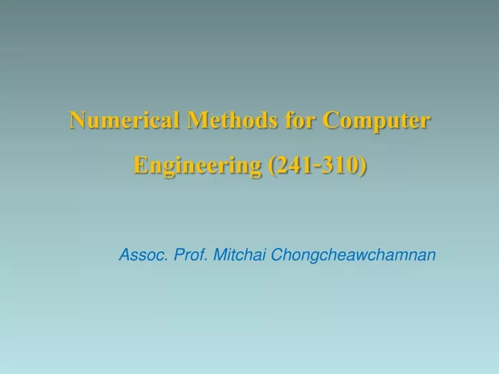 numerical methods for computer engineering 241 310