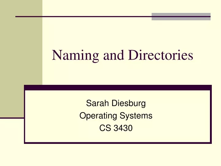 naming and directories