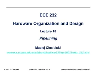 ECE 232 Hardware Organization and Design Lecture 18 Pipelining