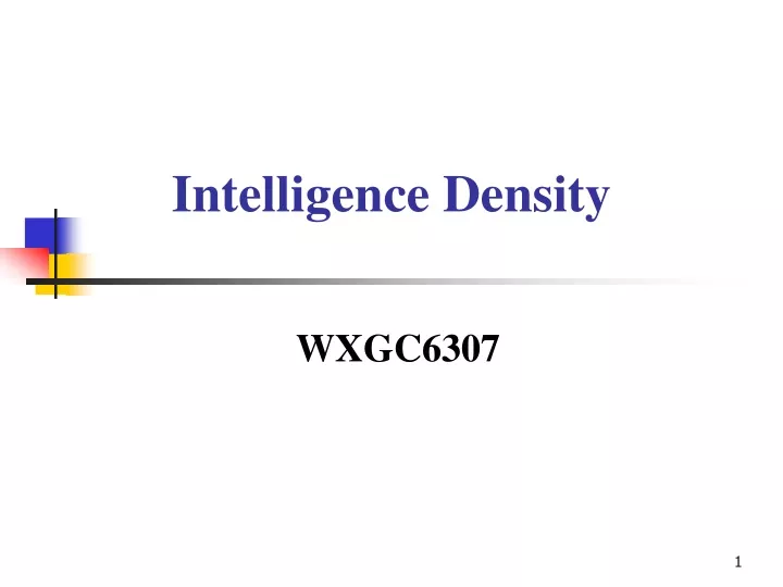 intelligence density