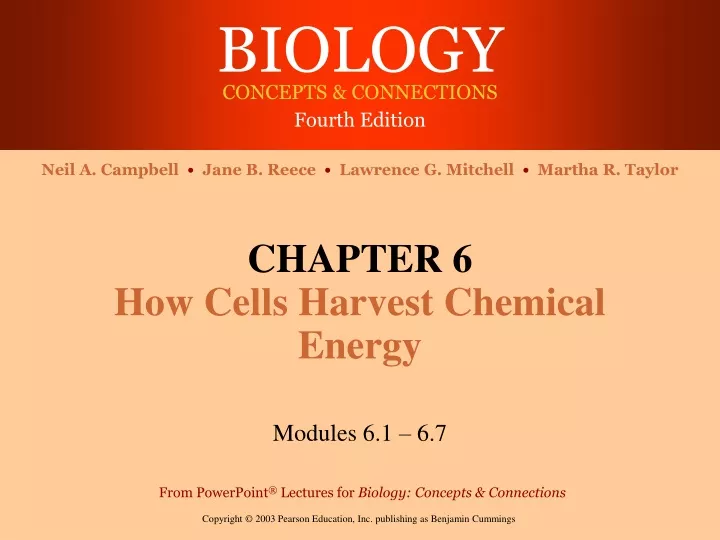 chapter 6 how cells harvest chemical energy