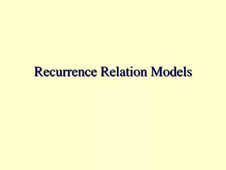 recurrence relation models