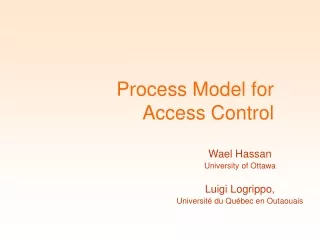 Process Model for  Access Control