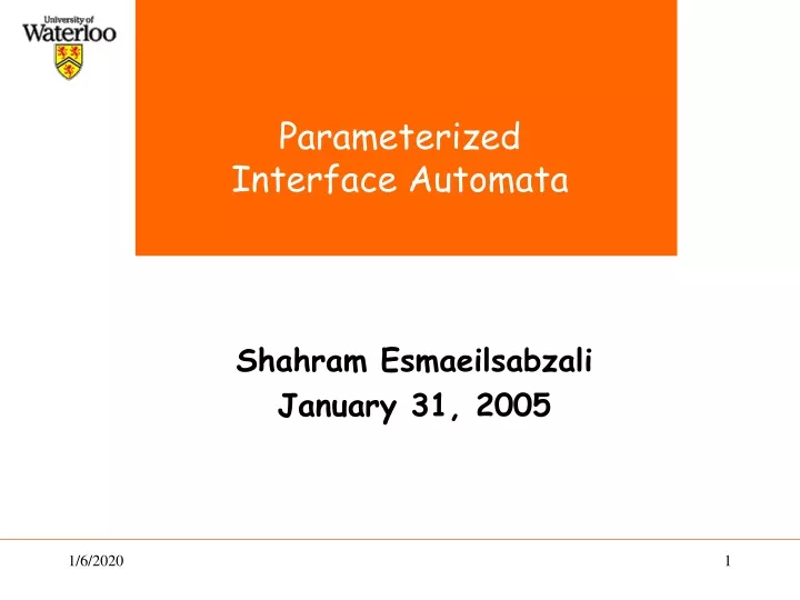 parameterized interface automata