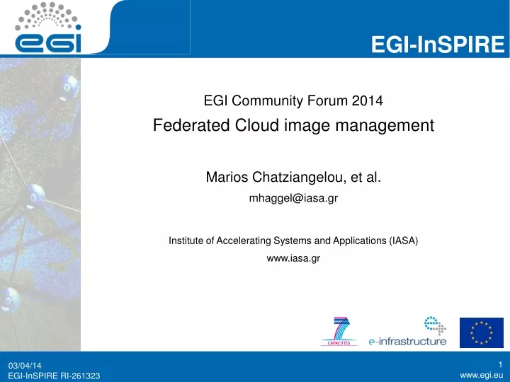 egi community forum 2014 federated cloud image