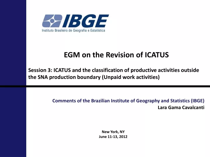 egm on the revision of icatus session 3 icatus