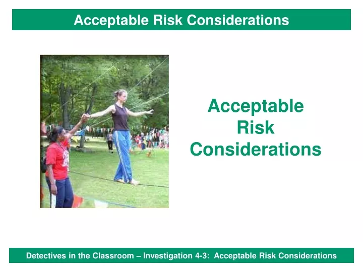 acceptable risk considerations