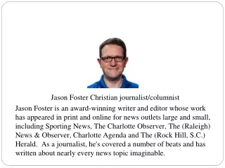 Jason Foster Christian journalist/columnist