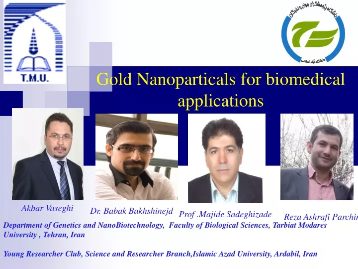 gold nanoparticals for biomedical applications