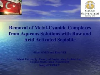 Removal of Metal-Cyanide Complexes from Aqueous Solutions with Raw and Acid Activated Sepiolite