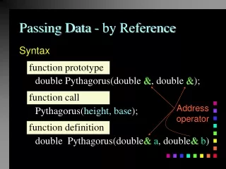 Passing Data - by Reference