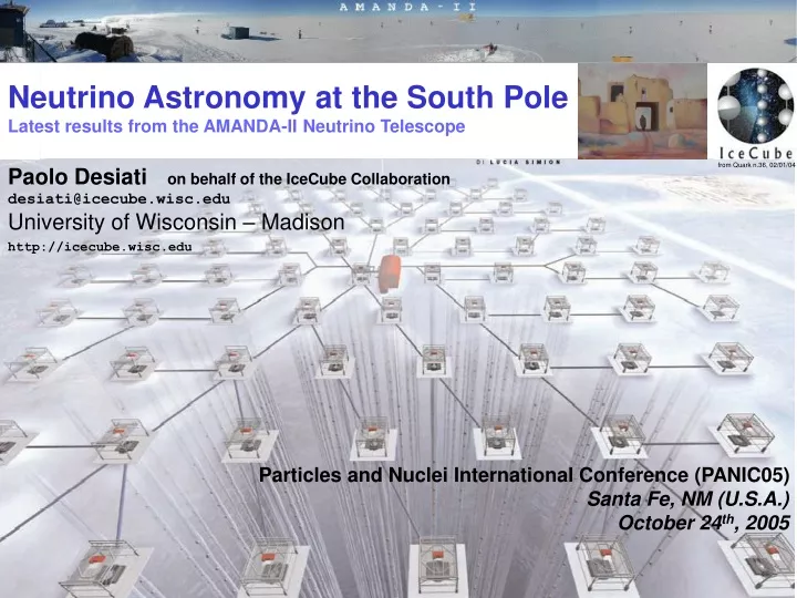 neutrino astronomy at t he south pole latest