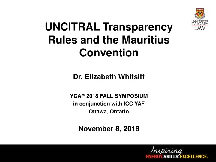 uncitral transparency rules and the mauritius convention