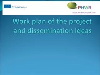 Work plan of the project and dissemination ideas