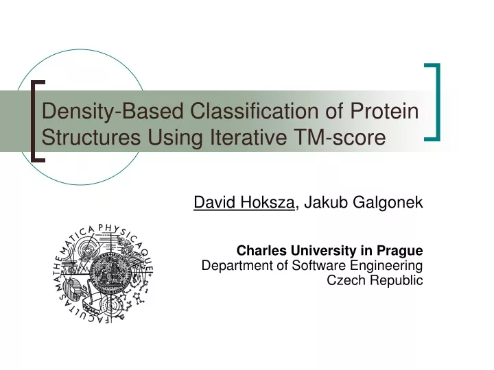 density based classification of protein structures using iterative tm score