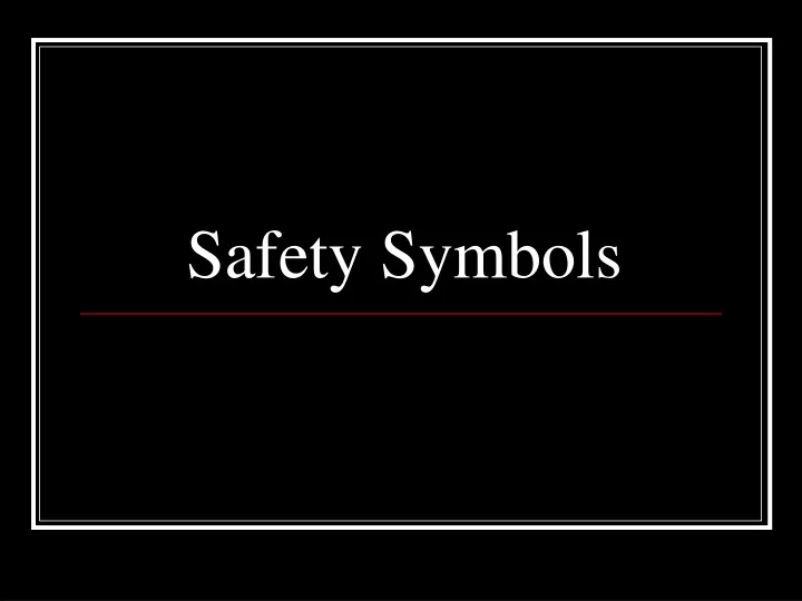 safety symbols