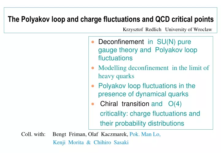 the polyakov loop and charge fluctuations