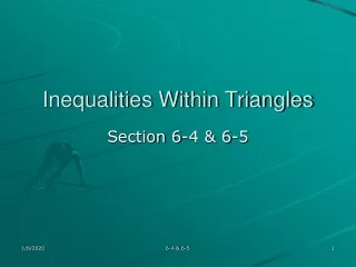 Inequalities Within Triangles