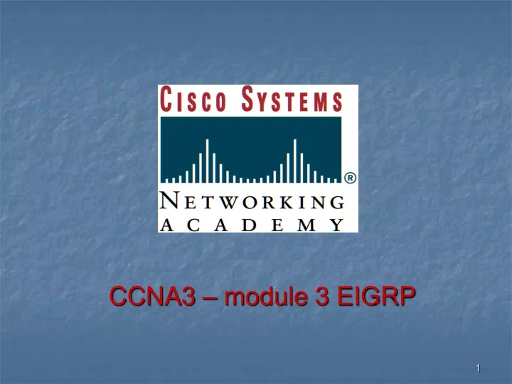 ccna3 module 3 eigrp