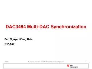 DAC3484 Multi-DAC Synchronization