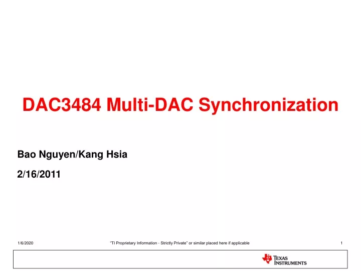 dac3484 multi dac synchronization