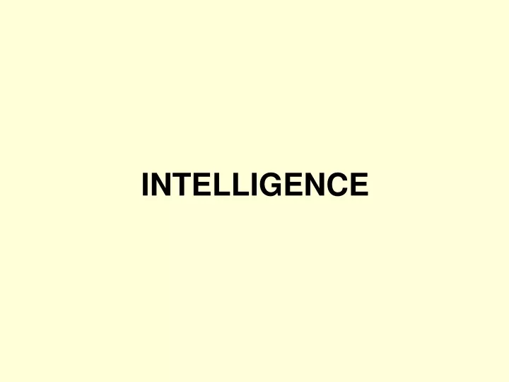 intelligence