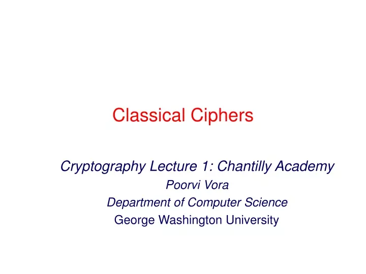 classical ciphers