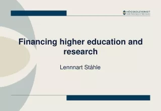 Financing higher education and research
