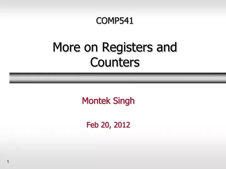 comp541 more on registers and counters