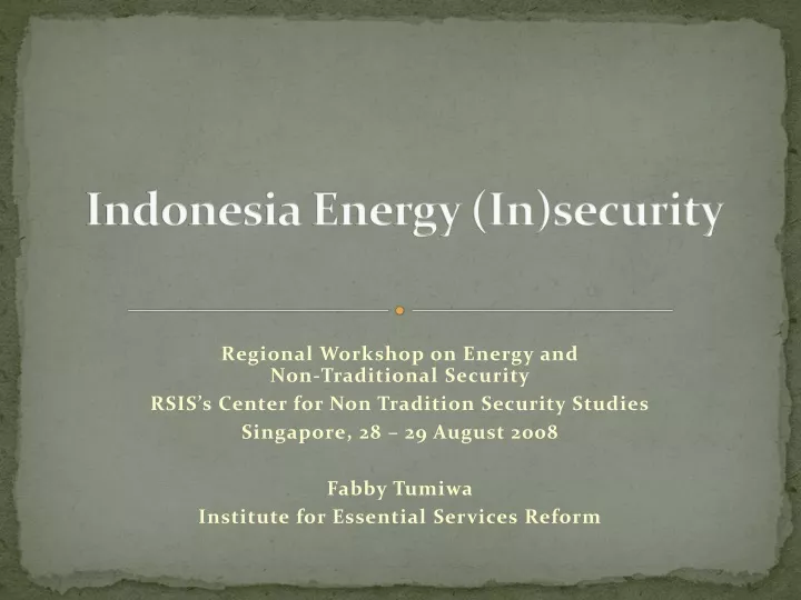 indonesia energy in security