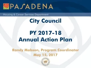City Council PY 2017-18  Annual Action Plan