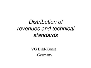 Distribution of revenues and technical standards
