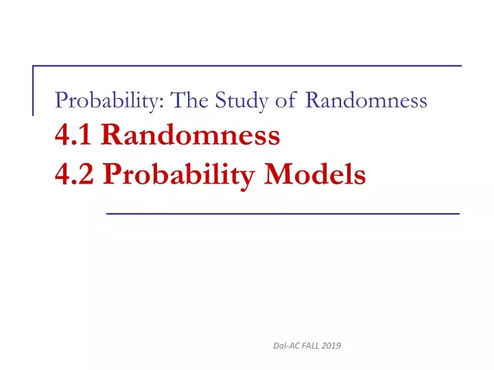 probability the study of randomness