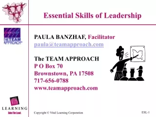 Essential Skills of Leadership