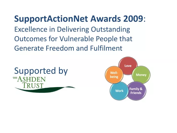 supportactionnet awards 2009 excellence