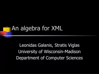 An algebra for XML