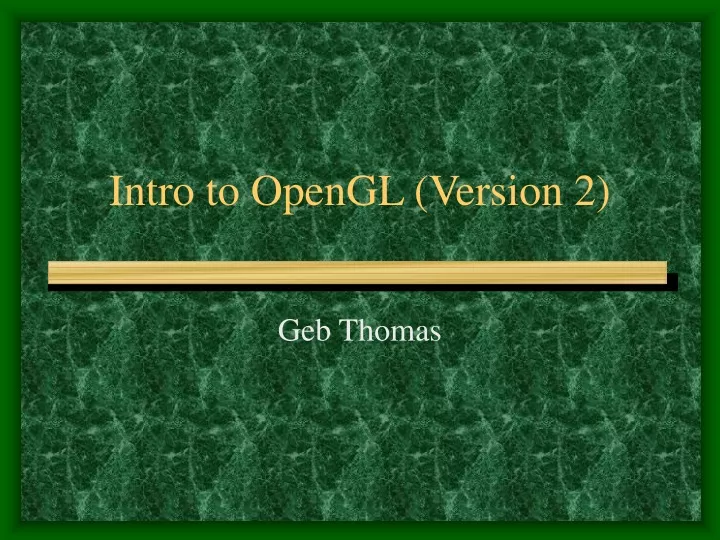 intro to opengl version 2