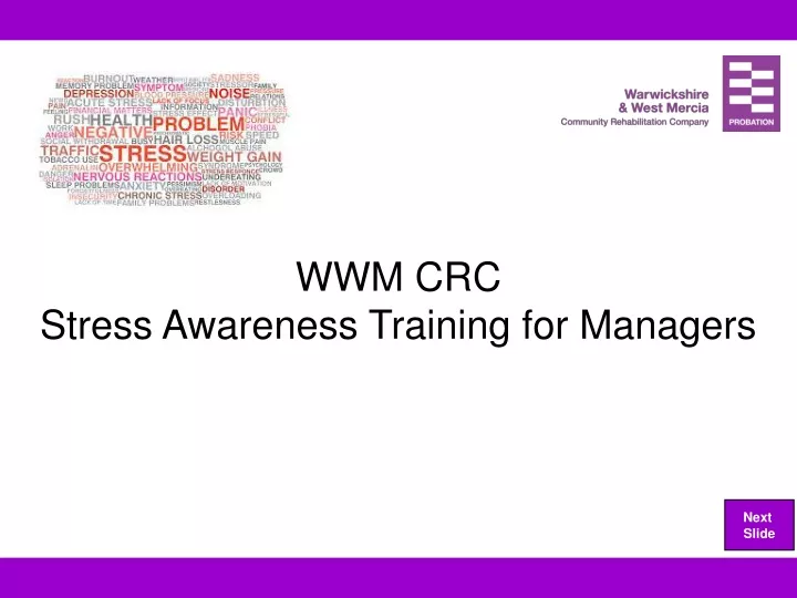 wwm crc stress awareness training for managers