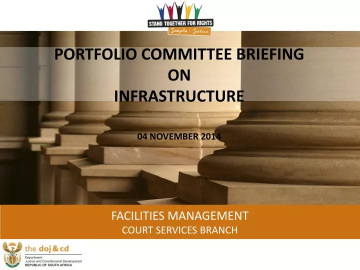 portfolio committee briefing on infrastructure 04 november 2014