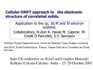 Cellular-DMFT approach to   the electronic structure of correlated solids.