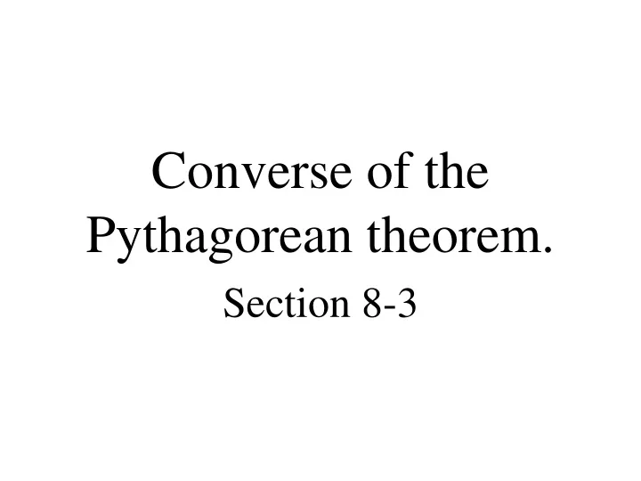 converse of the pythagorean theorem