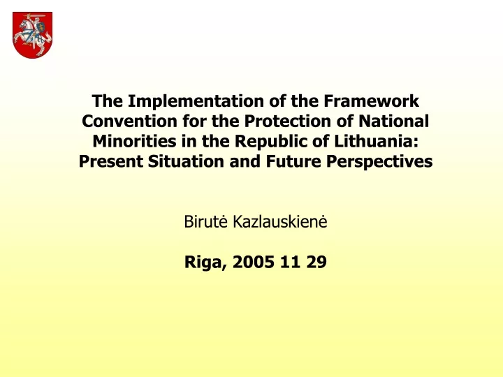 the implementation of the framework convention