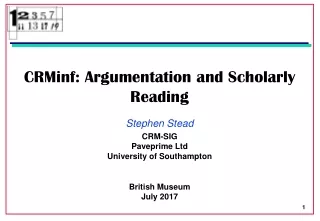 CRMinf: Argumentation and Scholarly Reading