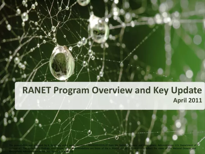 ranet program overview and key update april 2011