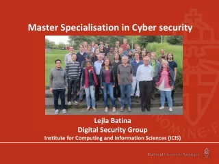 Master Specialisation in Cyber security