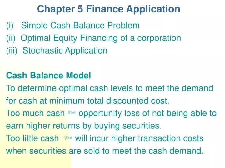 chapter 5 finance application