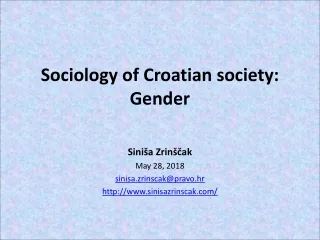 Sociology of Croatian society: Gender
