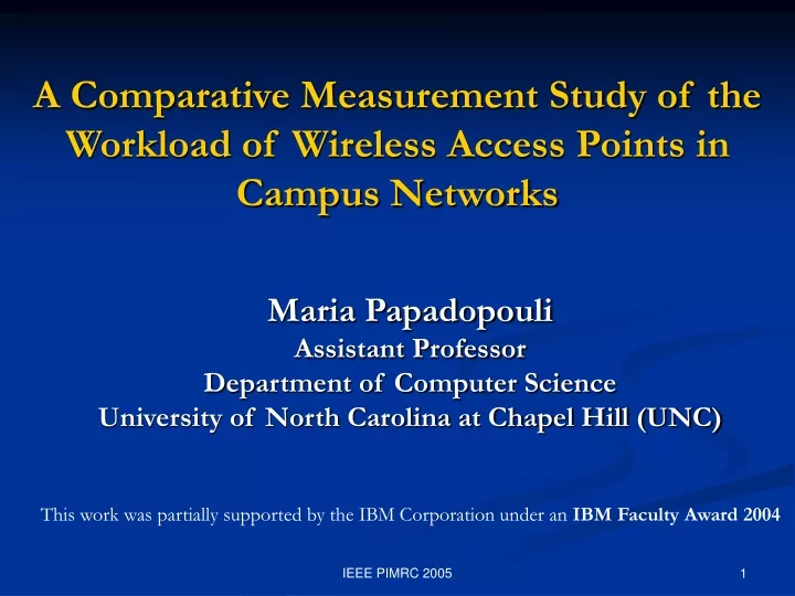 a comparative measurement study of the workload of wireless access points in campus networks
